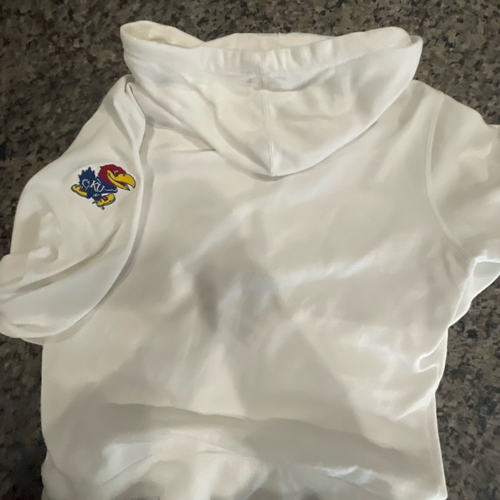 Kansas Jayhawks men’s white hooded sweatshirt